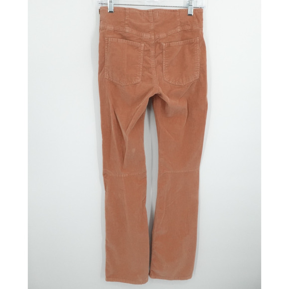 We the Free Pants Womens 28 Coral Corduroy‎ Straight Leg Side Zip Boho Western - Picture 2 of 12